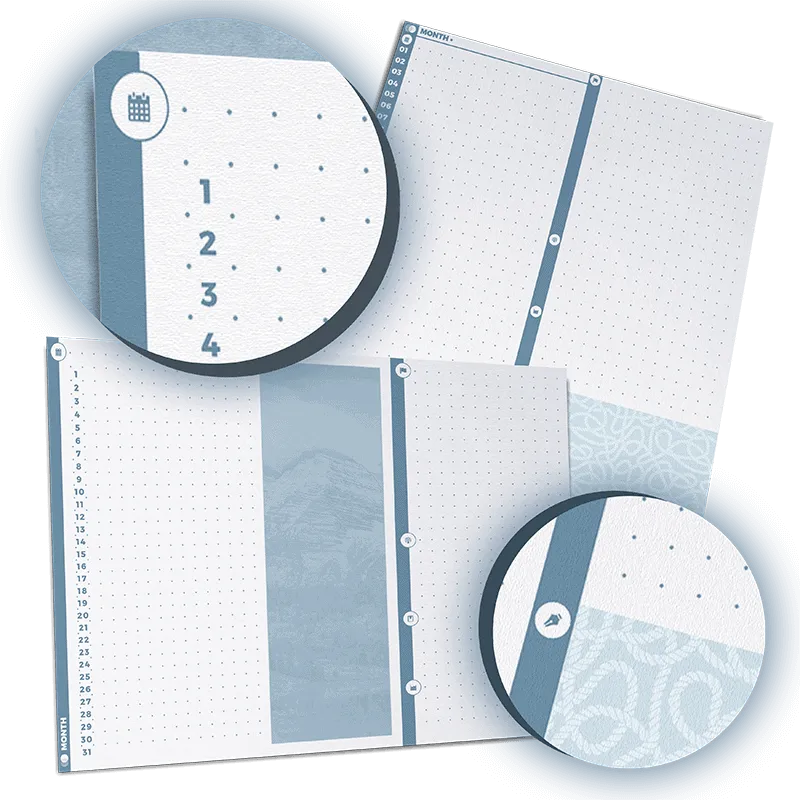Planner pages from the journal