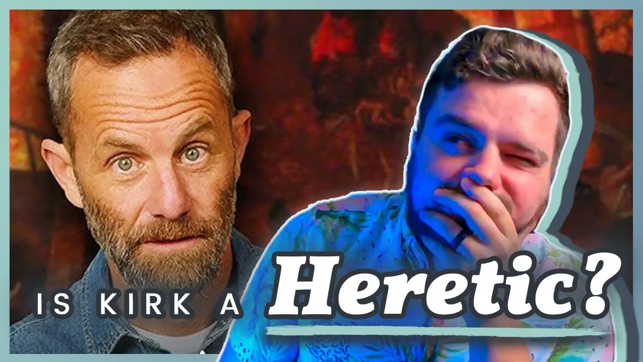 Kirk Cameron speaking, with text about the controversy over his annihilationism views
